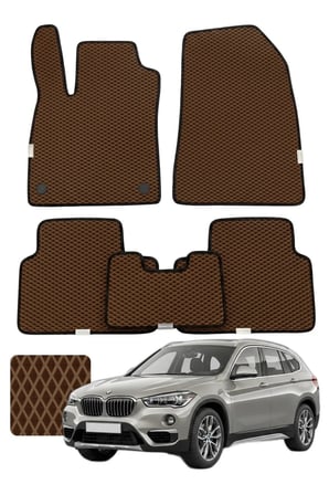 Bmw X1 2015-2022 F48 Özelleştirilebilir Premium Eva Oto Paspas Seti - Kahverengi
