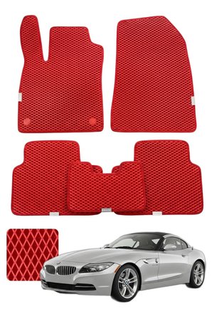 Bmw Z4 2009-2016 E89 Özelleştirilebilir Premium Eva Oto Paspas Seti - Kırmızı