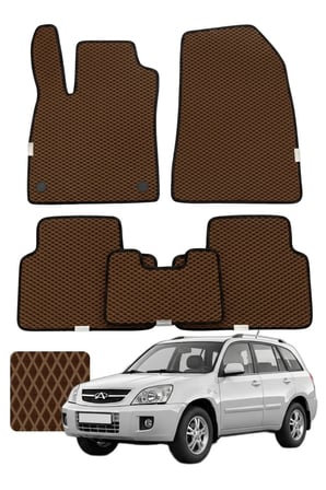 Chery Tiggo 3 2005-2016 Özelleştirilebilir Premium Eva Oto Paspas Seti - Kahverengi