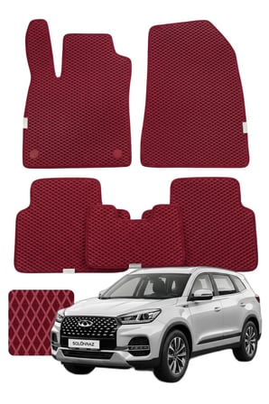 Chery Tiggo 8 2018 ve sonrası Özelleştirilebilir Premium Eva Oto Paspas Seti - Bordo