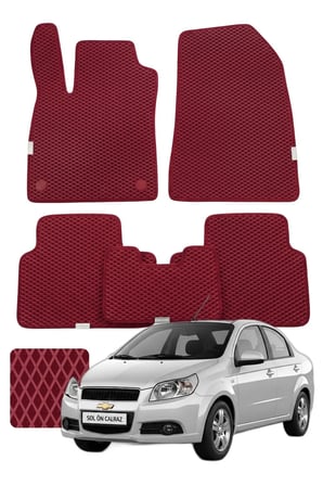 Chevrolet Aveo 2011-2015 Özelleştirilebilir Premium Eva Oto Paspas Seti - Bordo