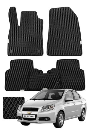 Chevrolet Aveo 2011-2015 Özelleştirilebilir Premium Eva Oto Paspas Seti - Siyah