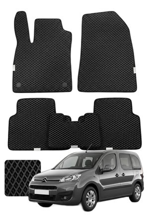 Citroen Berlingo 2008-2018 Özelleştirilebilir Premium Eva Oto Paspas Seti - Siyah