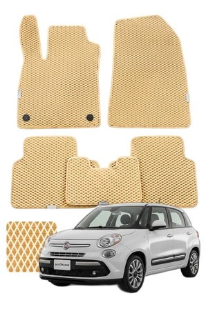 Fiat 500L 2012-2022 Özelleştirilebilir Premium Eva Oto Paspas Seti - Bej