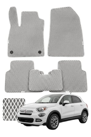 Fiat 500X 2014 ve sonrası Özelleştirilebilir Premium Eva Oto Paspas Seti - Gri