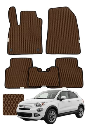 Fiat 500X 2014 ve sonrası Özelleştirilebilir Premium Eva Oto Paspas Seti - Kahverengi