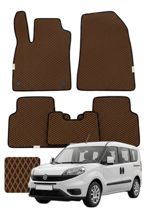 Fiat Doblo 2010-2022 Özelleştirilebilir Premium Eva Oto Paspas Seti - Kahverengi