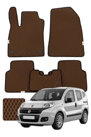 Fiat Fiorino 2007 ve sonrası Özelleştirilebilir Premium Eva Oto Paspas Seti - Kahverengi