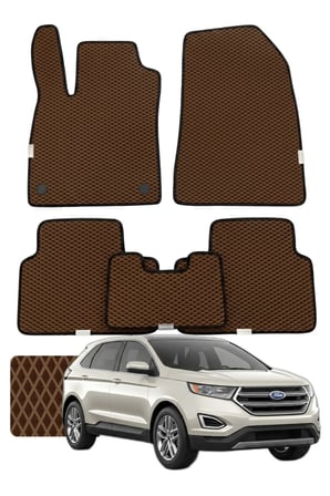 Ford Edge 2015 ve sonrası Özelleştirilebilir Premium Eva Oto Paspas Seti - Kahverengi