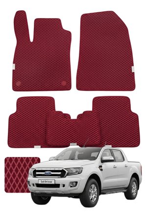 Ford Ranger 2011-2022 Özelleştirilebilir Premium Eva Oto Paspas Seti - Bordo