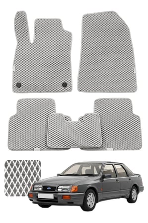 Ford Sierra STW 1982-1993 Özelleştirilebilir Premium Eva Oto Paspas Seti - Gri