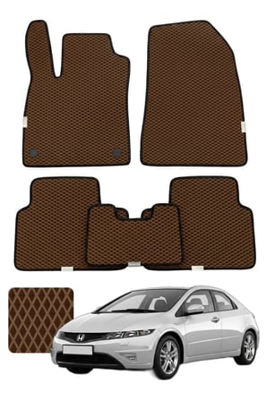 Honda Civic 2006-2012 Özelleştirilebilir Premium Eva Oto Paspas Seti - Kahverengi