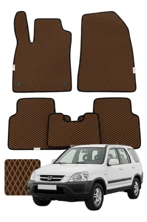 Honda CR-V 2001-2006 Özelleştirilebilir Premium Eva Oto Paspas Seti - Kahverengi