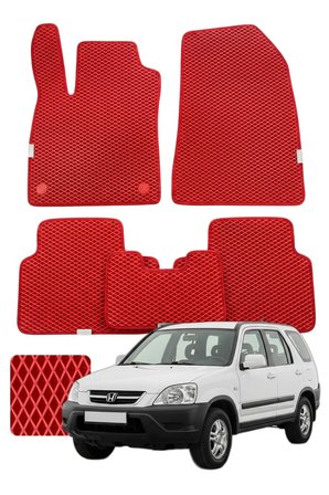 Honda CR-V 2001-2006 Özelleştirilebilir Premium Eva Oto Paspas Seti - Kırmızı