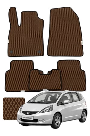 Honda Jazz 2008-2015 Özelleştirilebilir Premium Eva Oto Paspas Seti - Kahverengi