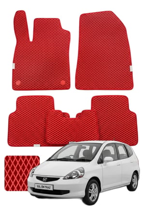 Honda Jazz HB 2001-2008 Özelleştirilebilir Premium Eva Oto Paspas Seti - Kırmızı