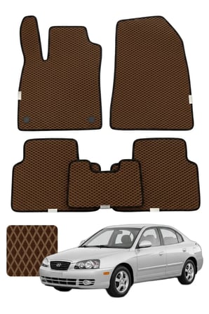 Hyundai Elantra 2000-2006 Özelleştirilebilir Premium Eva Oto Paspas Seti - Kahverengi