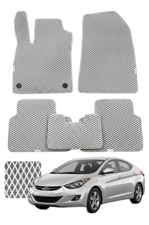Hyundai Elantra 2010-2015 Özelleştirilebilir Premium Eva Oto Paspas Seti - Gri