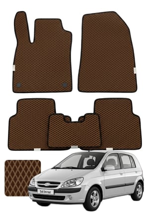 Hyundai Getz 2002-2011 Özelleştirilebilir Premium Eva Oto Paspas Seti - Kahverengi