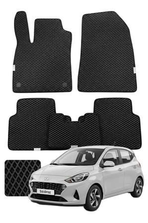 Hyundai i10 2019 ve sonrası Özelleştirilebilir Premium Eva Oto Paspas Seti - Siyah
