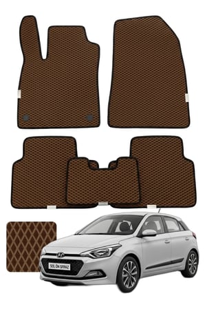 Hyundai i20 2014-2020 Özelleştirilebilir Premium Eva Oto Paspas Seti - Kahverengi