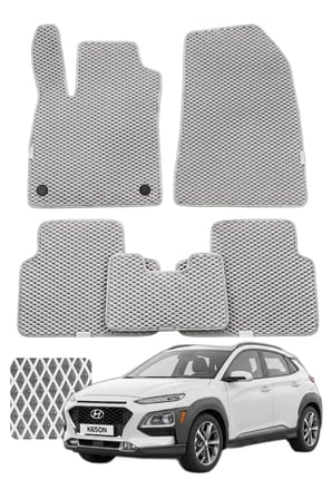 Hyundai Kona 2017-2023 Özelleştirilebilir Premium Eva Oto Paspas Seti - Gri