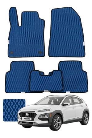 Hyundai Kona 2017-2023 Özelleştirilebilir Premium Eva Oto Paspas Seti - Lacivert