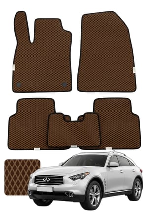 infiniti FX 2008-2013 Özelleştirilebilir Premium Eva Oto Paspas Seti - Kahverengi