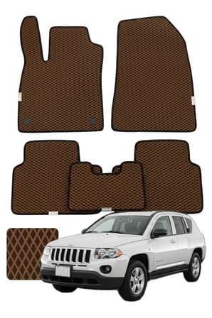 Jeep Compass 2006-2016 Özelleştirilebilir Premium Eva Oto Paspas Seti - Kahverengi