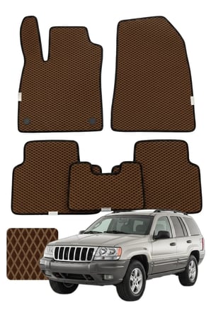 Jeep Grand Cherokee 1999-2004 Özelleştirilebilir Premium Eva Oto Paspas Seti - Kahverengi