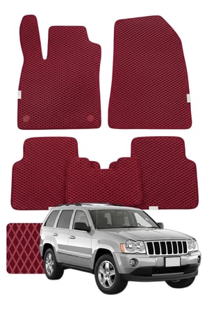 Jeep Grand Cherokee 2005-2010 Özelleştirilebilir Premium Eva Oto Paspas Seti - Bordo