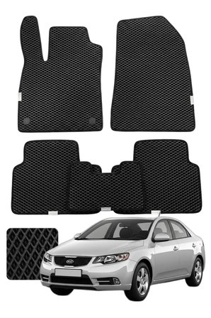 Kia Cerato Sedan 2004-2012 Özelleştirilebilir Premium Eva Oto Paspas Seti - Siyah