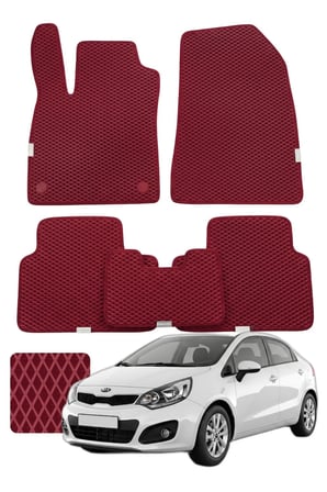 Kia Rio 2011-2017 Özelleştirilebilir Premium Eva Oto Paspas Seti - Bordo