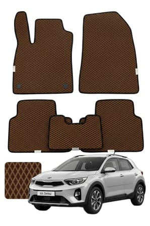 Kia Stonic 2017 ve sonrası Özelleştirilebilir Premium Eva Oto Paspas Seti - Kahverengi
