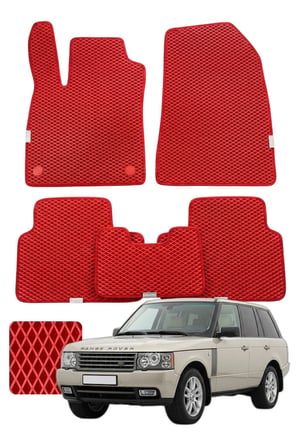 Land Rover Range Rover 2002-2012 Özelleştirilebilir Premium Eva Oto Paspas Seti - Kırmızı