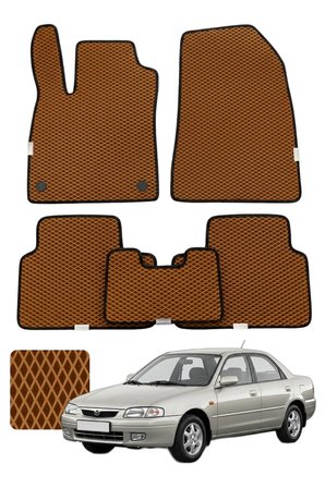 Mazda 323 Sedan 1994-1998 Özelleştirilebilir Premium Eva Oto Paspas Seti - Taba