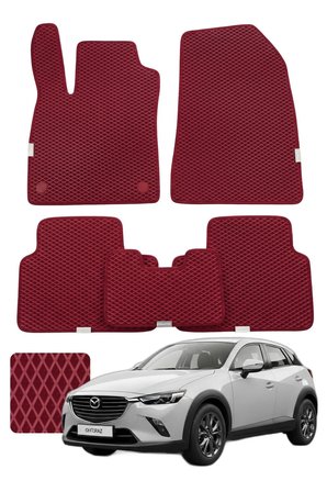 Mazda CX-3 2015 ve sonrası Özelleştirilebilir Premium Eva Oto Paspas Seti - Bordo