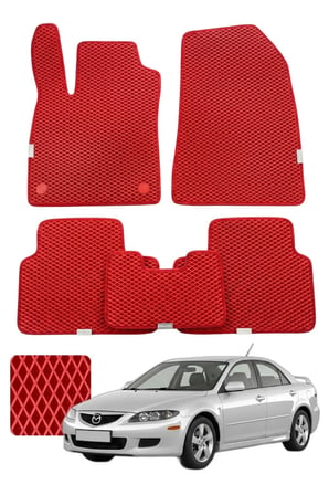 Mazda Mazda 6 Sedan 2002-2008 Özelleştirilebilir Premium Eva Oto Paspas Seti - Kırmızı