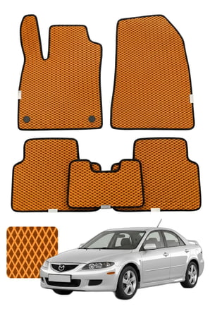 Mazda Mazda 6 Sedan 2002-2008 Özelleştirilebilir Premium Eva Oto Paspas Seti - Turuncu