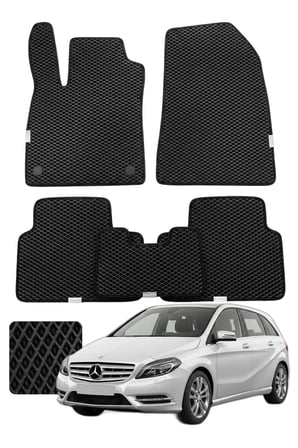 Mercedes B Serisi 2011-2018 W246 Özelleştirilebilir Premium Eva Oto Paspas Seti - Siyah