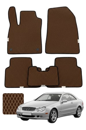 Mercedes CLK Coupe 2002-2010 W209 Özelleştirilebilir Premium Eva Oto Paspas Seti - Kahverengi