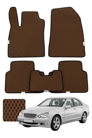 Mercedes C Serisi 2000-2007 W203 Özelleştirilebilir Premium Eva Oto Paspas Seti - Kahverengi