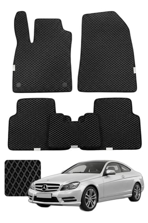 Mercedes C Serisi Coupe 2011-2015 C204 Özelleştirilebilir Premium Eva Oto Paspas Seti - Siyah