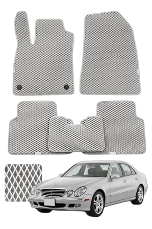 Mercedes E Serisi 2002-2009 W211 Özelleştirilebilir Premium Eva Oto Paspas Seti - Gri