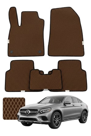 Mercedes GLC Coupe 2015-2022 X253-C253 Özelleştirilebilir Premium Eva Oto Paspas Seti - Kahverengi