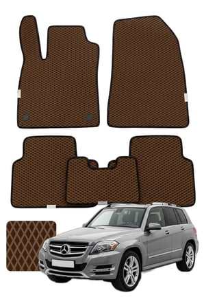 Mercedes GLK 2008-2015 X204 Özelleştirilebilir Premium Eva Oto Paspas Seti - Kahverengi