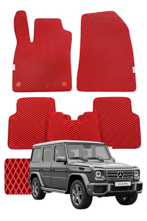 Mercedes G Serisi 1990-2018 W463 Özelleştirilebilir Premium Eva Oto Paspas Seti - Kırmızı