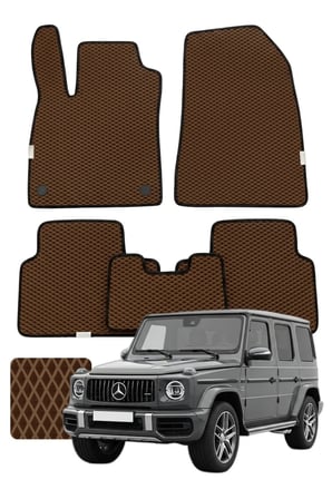 Mercedes G Serisi 2018 ve sonrası W463A Özelleştirilebilir Premium Eva Oto Paspas Seti - Kahverengi