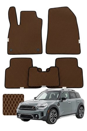 Mini Countryman 2023 ve sonrası Özelleştirilebilir Premium Eva Oto Paspas Seti - Kahverengi