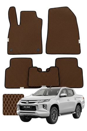 Mitsubishi L200 2019 ve sonrası Özelleştirilebilir Premium Eva Oto Paspas Seti - Kahverengi